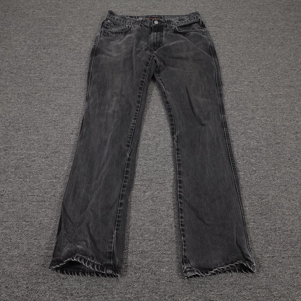 Nudie‎ Jeans Co Jeans Mens 31x30 Gray Charcoal Wash Regular Straight Made Italy